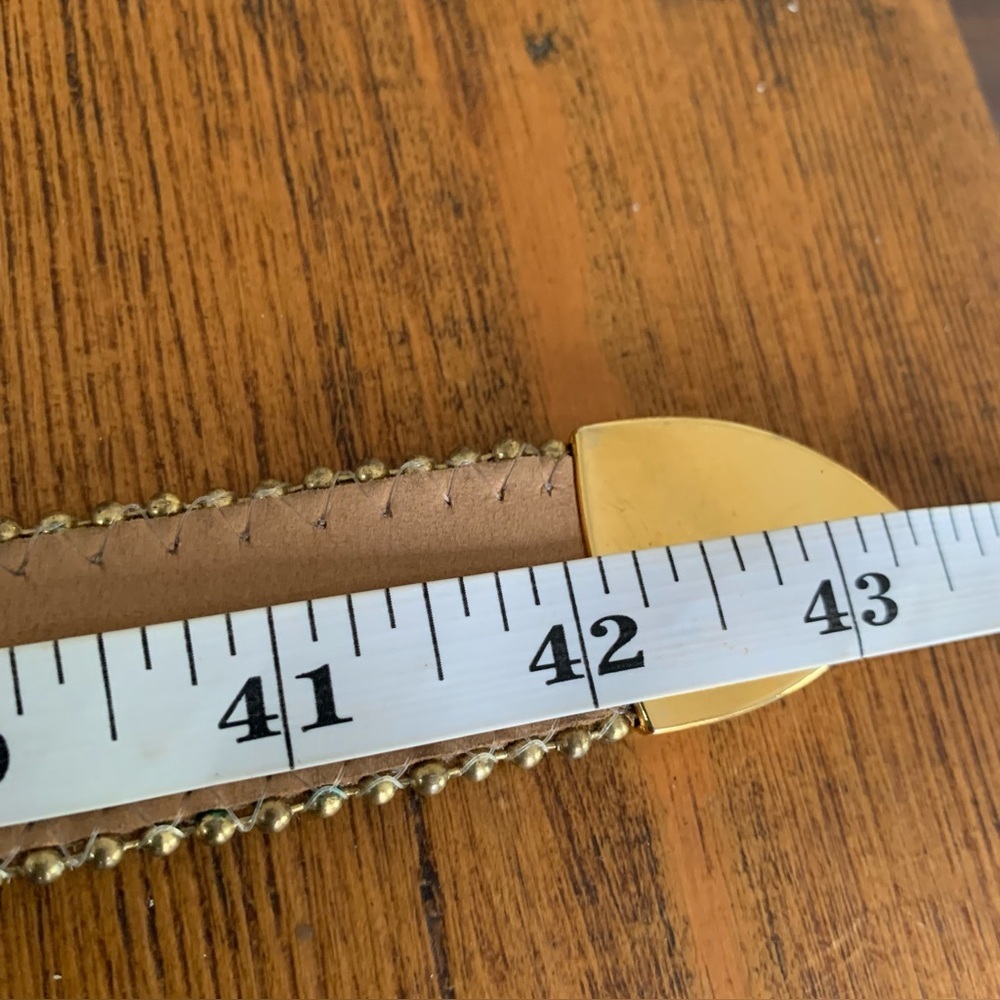 B.B. Simon Leopard Print Haircalf Belt with Gold Hardware - Picture 4 of 11